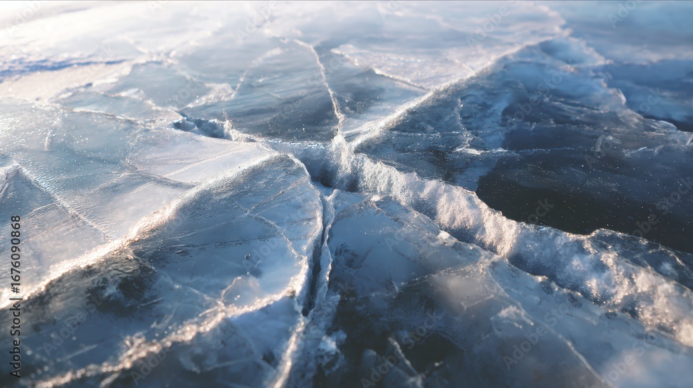 © Kitta Studio - Cracks Forming on Magical Frozen Crystal Surface of Ice