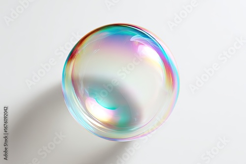 Irridescent sphere, pastel hues, subtle gradient