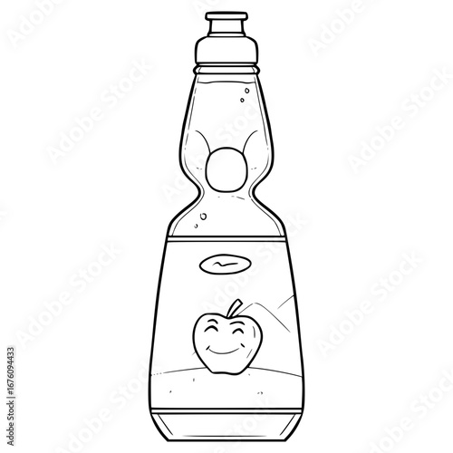 apple ramune illustration hand drawn outline vector