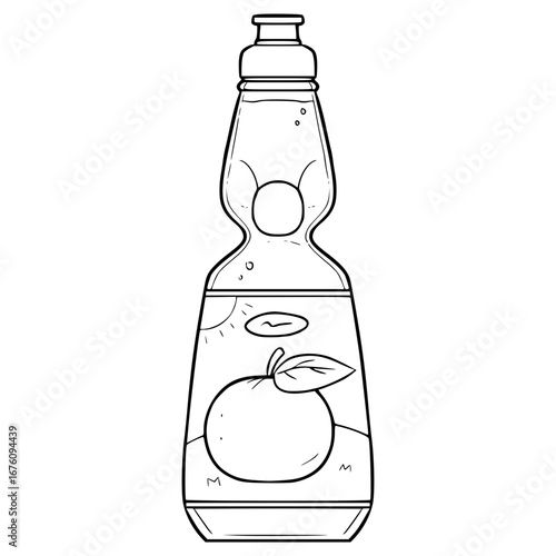 orange ramune illustration hand drawn outline vector