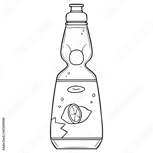 lemon ramune illustration hand drawn outline vector
