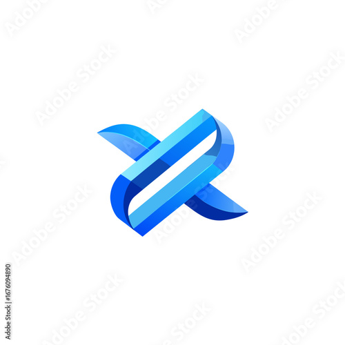 abstract ribbons made of polished blue crystal  re