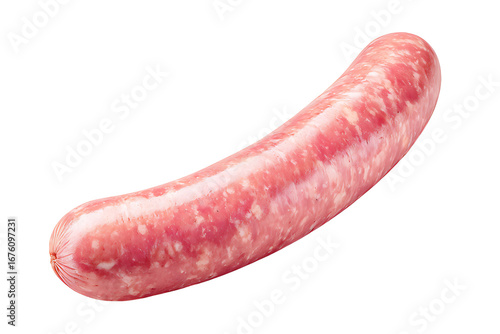 Raw Uncooked Pork Sausage, isolated on a transparent background.