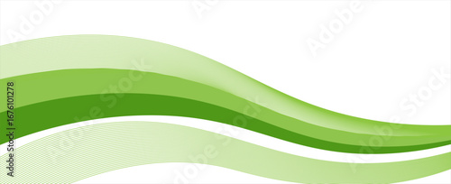 Abstract green wave background, Vector green line background curve element with white space for text and message design, overlapping layers. Vector