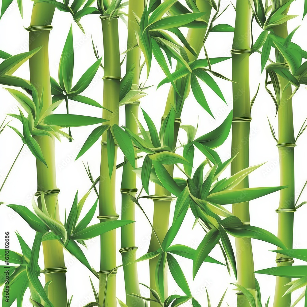 Obraz premium Seamless green bamboo pattern