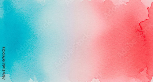 Abstract Watercolor Texture Teal, Pink, and White Gradient