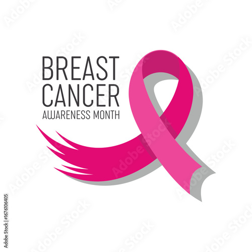 A vector illustration of the pink breast cancer awareness ribbon, a symbol of hope and support for health campaigns