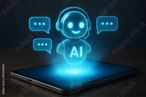 Wallpaper Mural AI Chat Support Avatar With Headset Torontodigital.ca