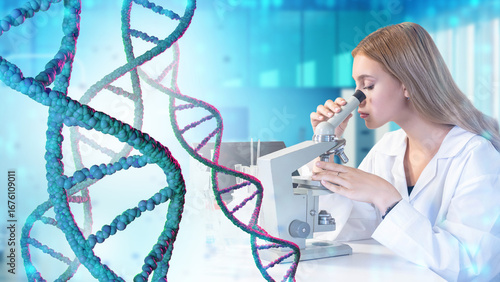 Woman geneticist. Doctor wo...