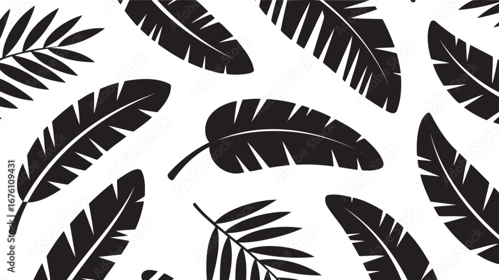 Obraz premium Seamless Black Silhouette Pattern Collection – Minimal Vector Shapes on Transparent Background