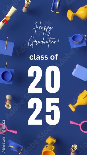 Blue Bold Playful Animated Graduation Intro 4k.