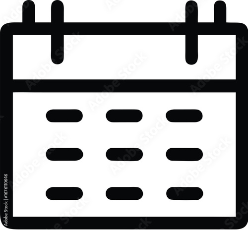 Vector art of simple line art icon of a calendar