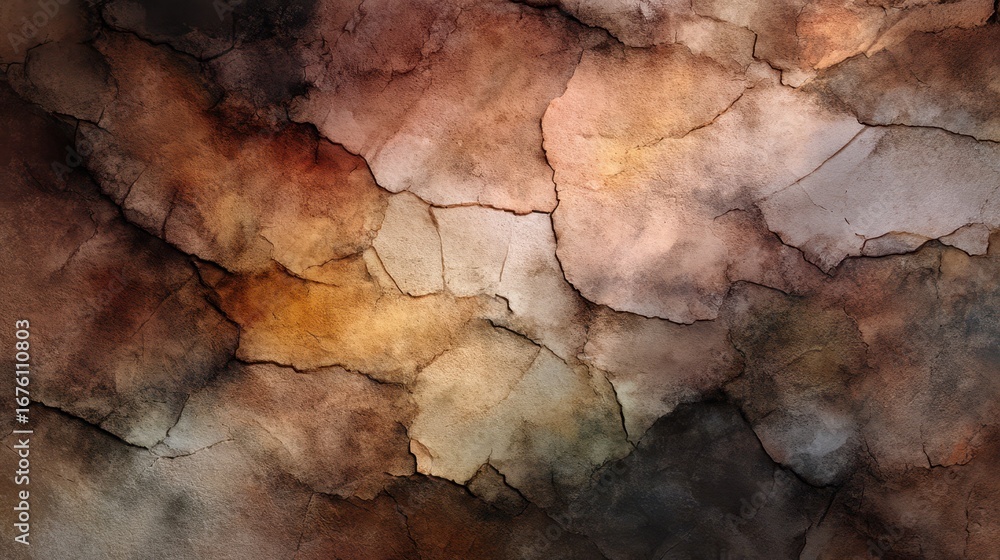 Naklejka premium Abstract Painterly Background with Cracked Earthy Tones and Textures