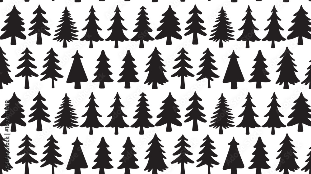 Obraz premium Seamless Black Silhouette Pattern Collection – Minimal Vector Shapes on Transparent Background