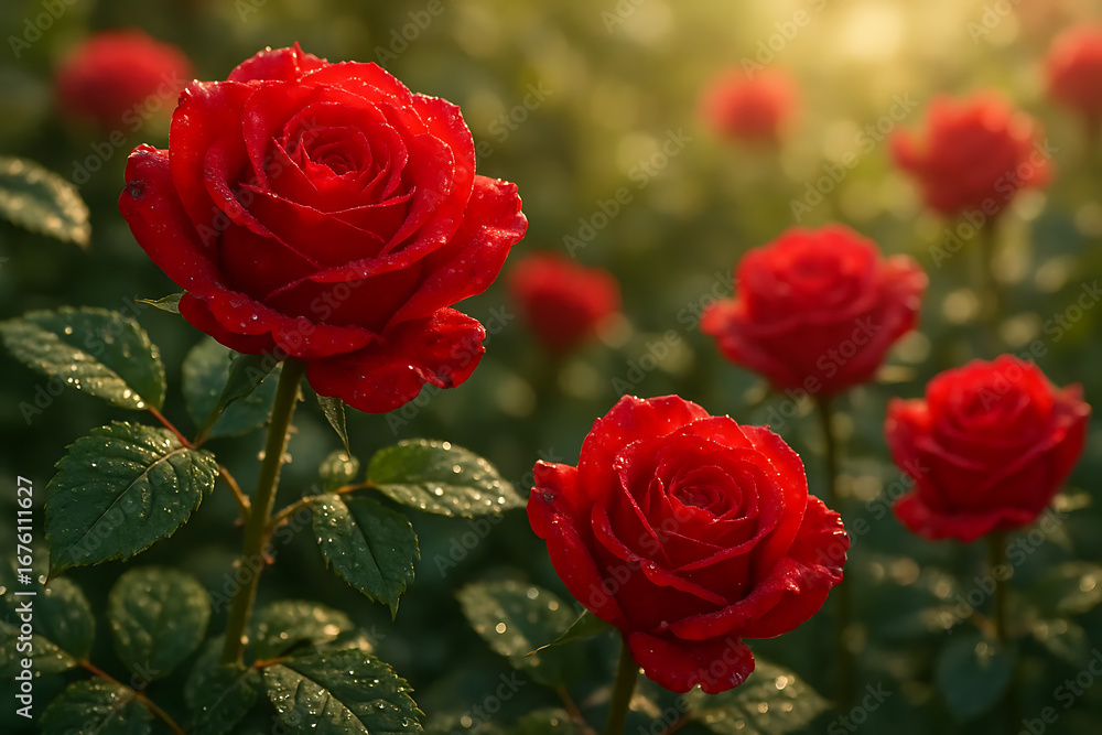 Fototapeta premium Romantic Red Roses – Timeless Beauty