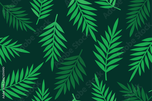 seamless pattern with green leaves