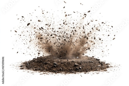 Earth explosion; soil erupting