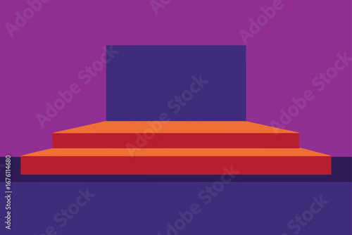 empty purple podium on background