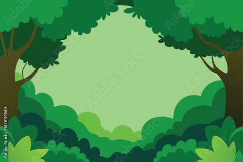frame with green leaves