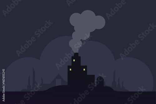 render of dark scene with smoke background.