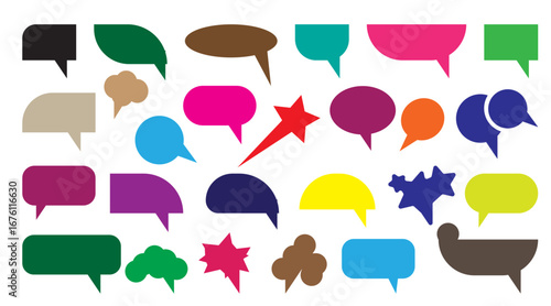  Collection of hand drawn speech bubbles and thought balloons comic