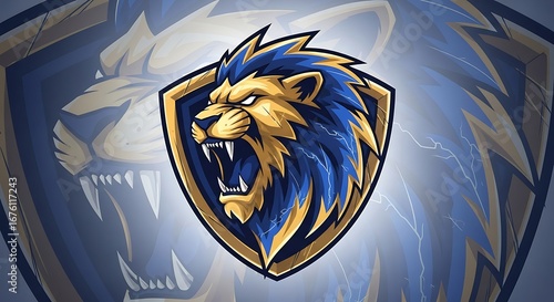 Dynamic lion mascot logo design with fierce expression, ideal for sports teams, gaming, branding, and business ventures seeking strength and power