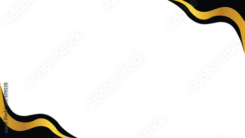 Elegant black and gold abstract corner design for certificates, invitations, or other decorative purposes.