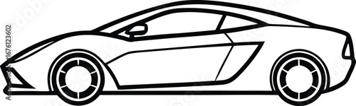 Vector art of outline of a modern sports car