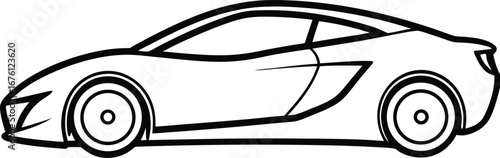 Vector art of outline of a modern sports car