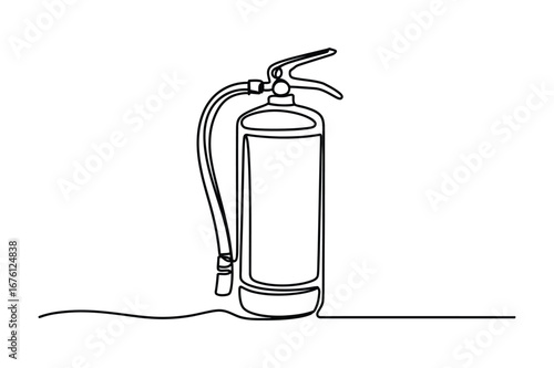 Continuous Line Drawing of a Fire Extinguisher | Vector Art for an Emergency and a Safety.