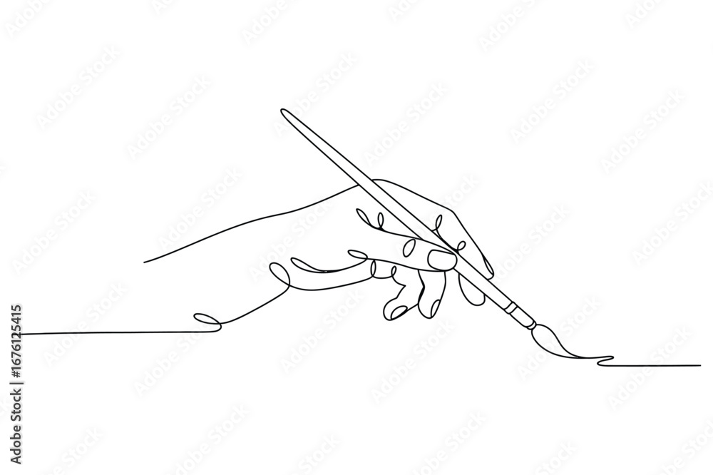 Fototapeta premium Continuous Line Drawing of a Hand Writing | Vector Illustration for an Author and a Writing.