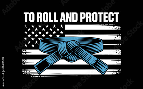 Distressed Police Thin Blue Line BJJ MMA Jiu Jitsu svg t-shirt quotes design