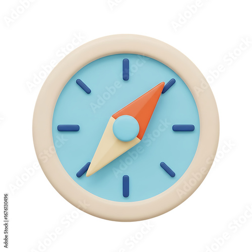 Free Download A pastel colored compass with a blue face and orange and cream colored needle - GFXLoad
