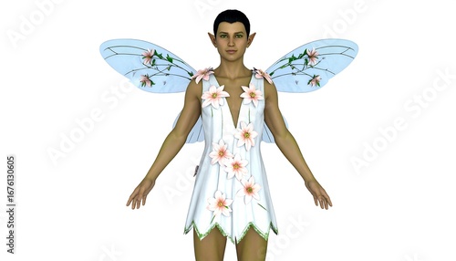 Digital rendering of a fairy-like figure