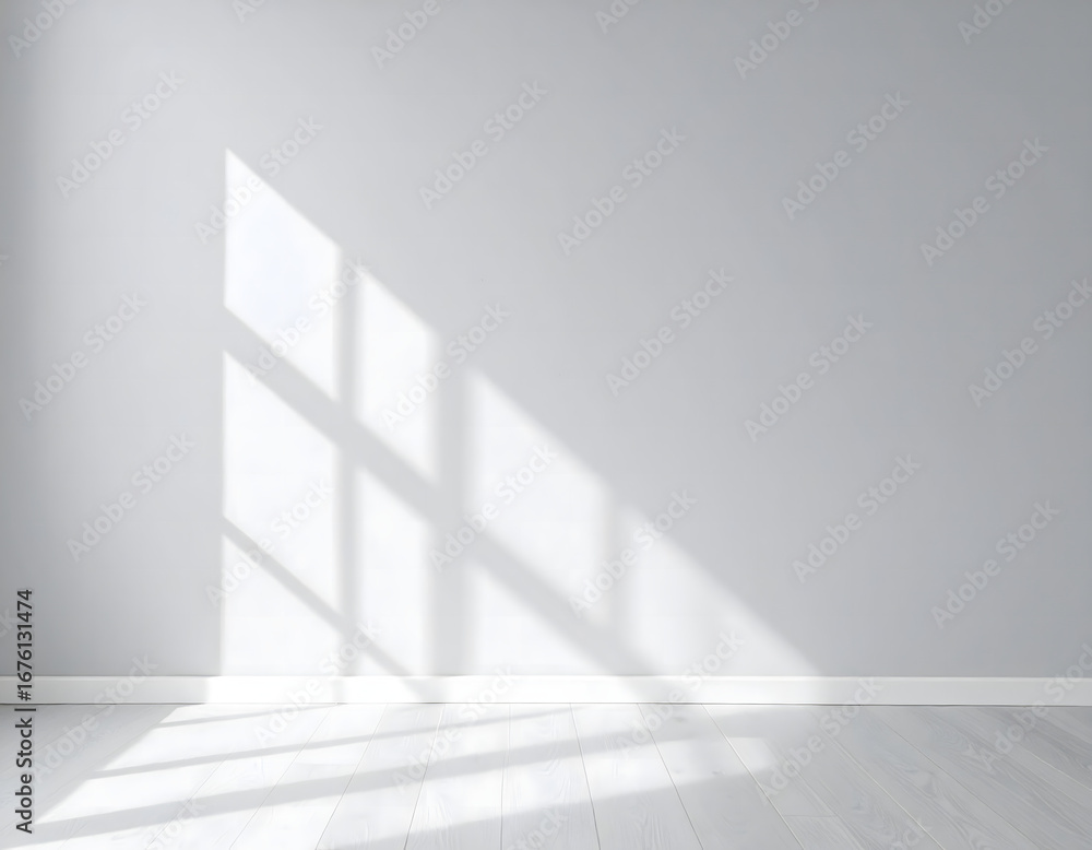 Obraz premium empty room with white walls and windows