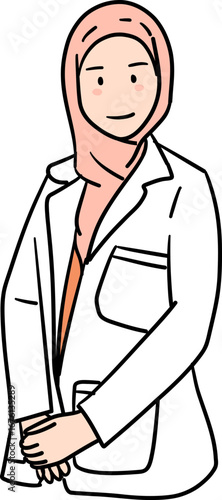  Female Physician in Hijab acting polite vector