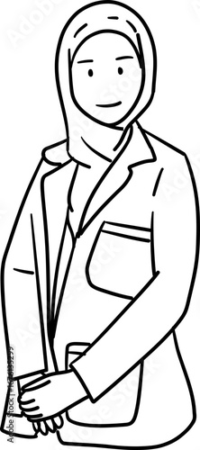  Female Physician in Hijab acting polite vector