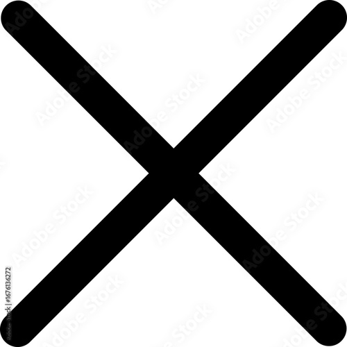 Bold X mark symbol representing error, mistake, or incorrect choice on white background