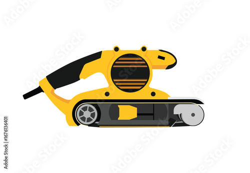 Vector illustration of a wood sanding machine isolated on white background – Woodworking Power Tool