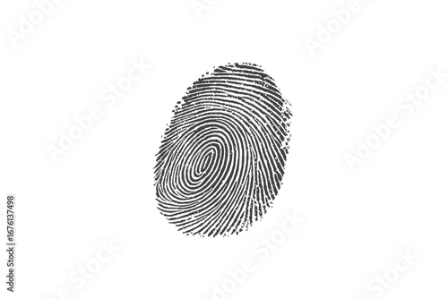 Vector black fingerprint on white Transparent background. Unique fingerprint identification security crime forensic evidence scan isolated on transparent background.