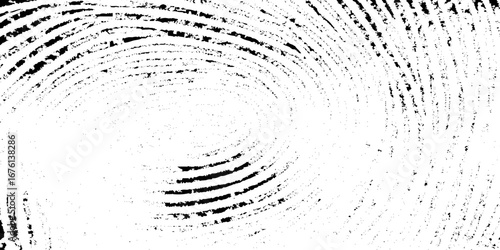 An abstract fingerprint design with a grunge texture background. High detail black and white fingerprint clip art on transparent background.
