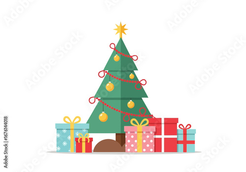 Vector art of orthodox icon of saint nicholas surrounded by christmas tree branches, ornaments, and lit candles, symbolizing religious celebration and winter holidays