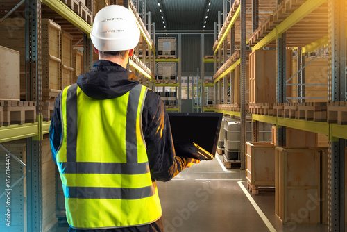 Warehouse worker in safety ...