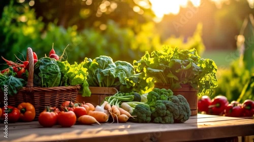 Colorful fresh produce display