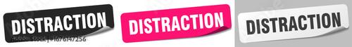 distraction sticker. distraction sticker set on white background