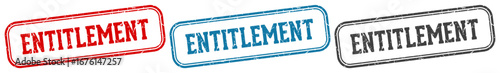 entitlement stamp. entitlement rectangular stamp set isolated on white background