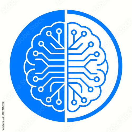 Digital brain circuit symbol representing technology and innovation  
