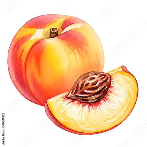 Watercolor Peach Illustration