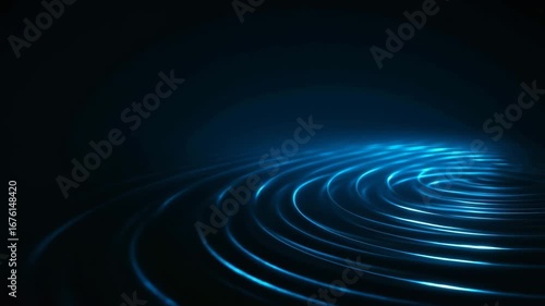 Abstract glowing ripple waves with futuristic digital blue pattern