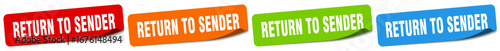return to sender sticker. return to sender sticker set on white background